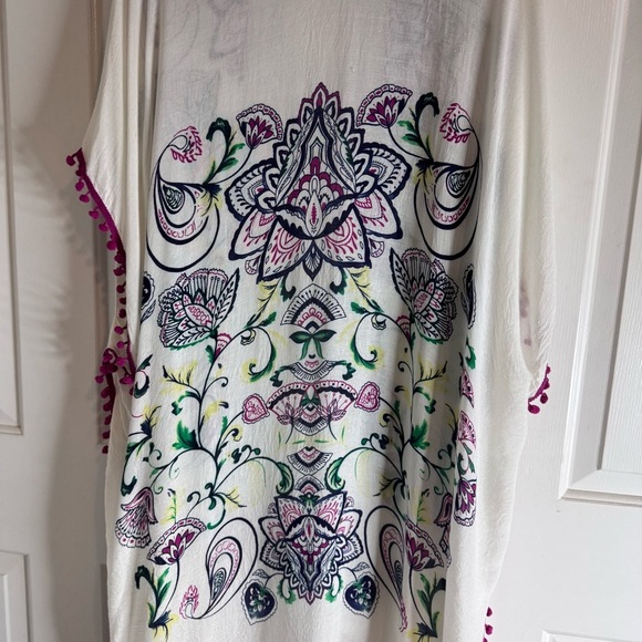 Francesca's Collections Boho Paisley & White Kimono - Picture 6 of 9